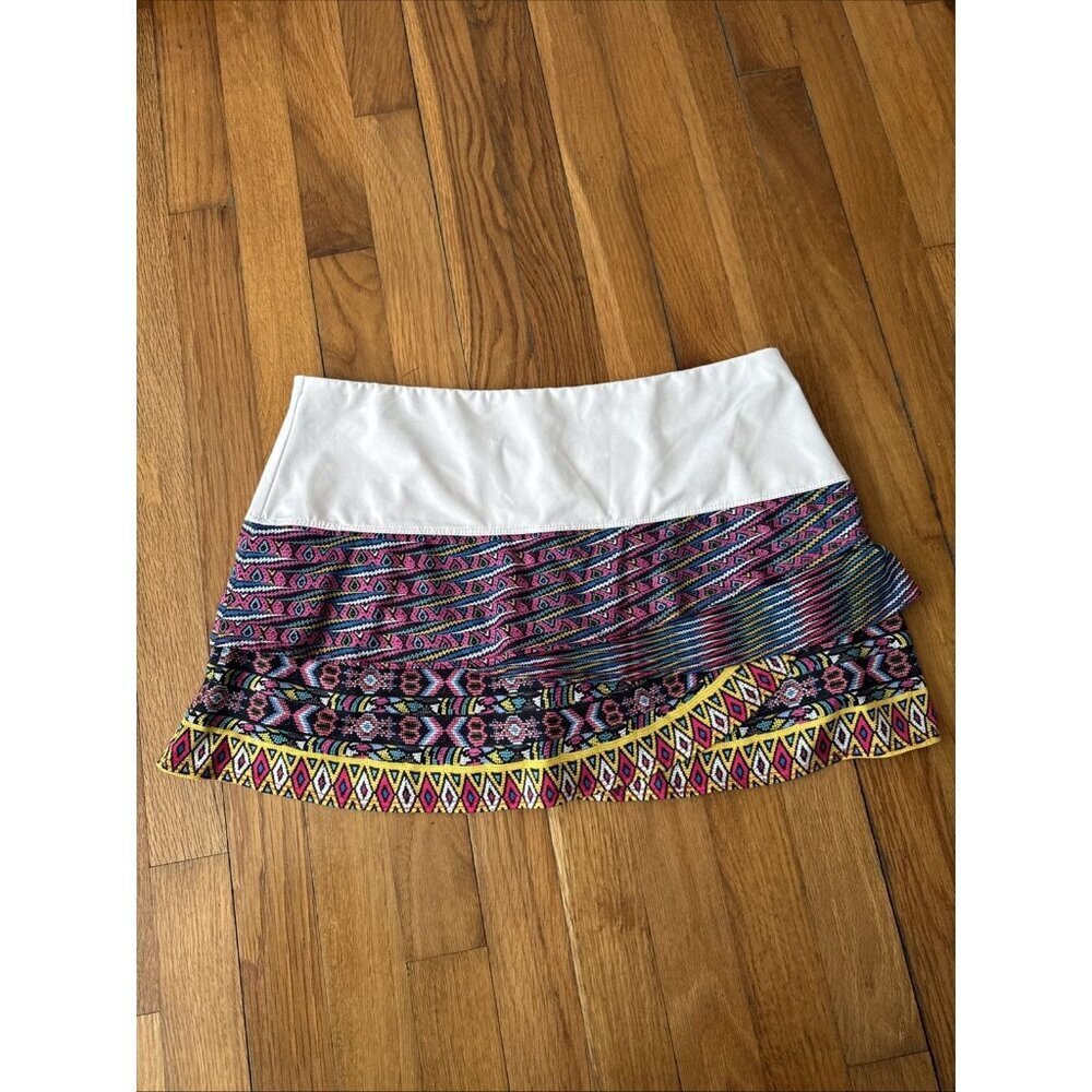 Lucky In Love Women's Skort Tiered Geometric Golf Tennis Size L